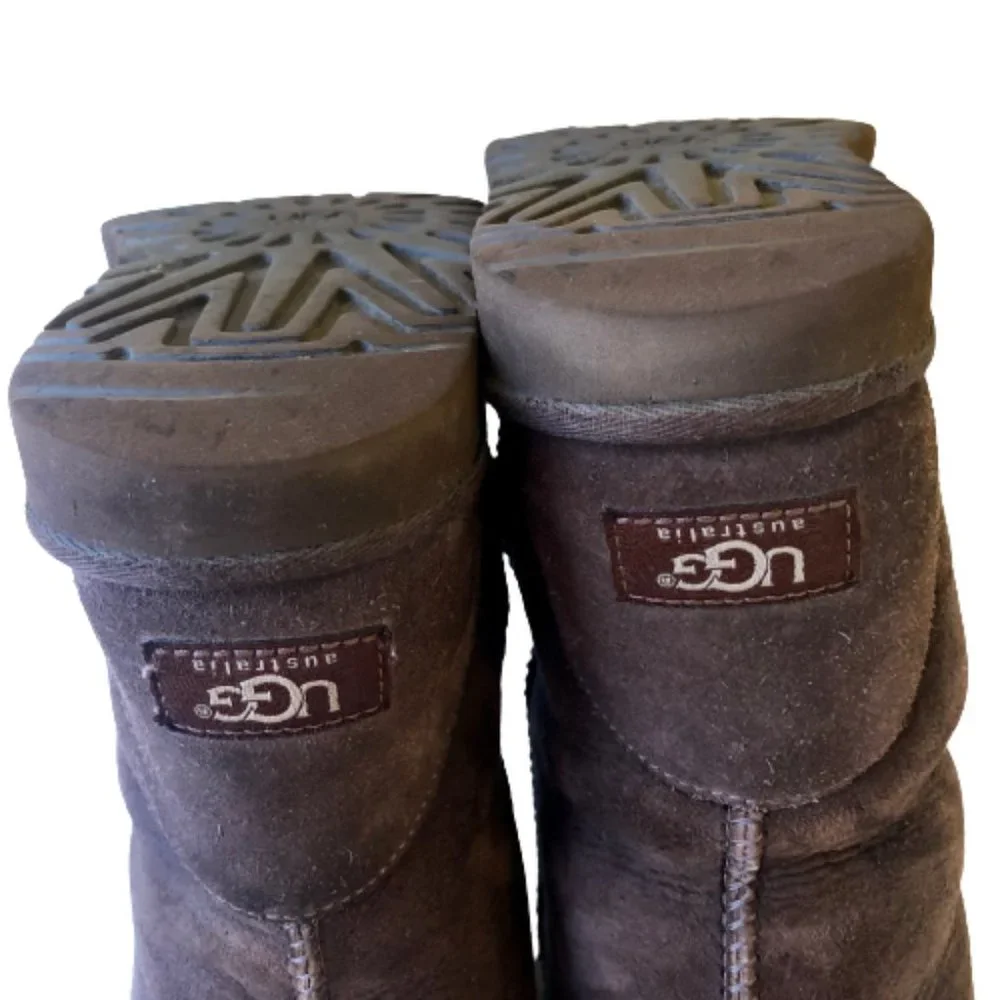 UGG Boots Classic Tall Brown Suede Shearling